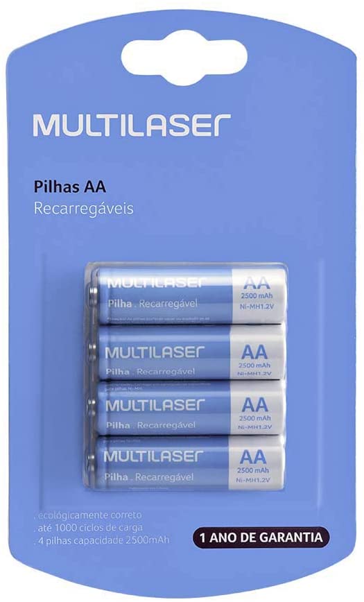 Pilhas Recarregáveis AA Multilaser