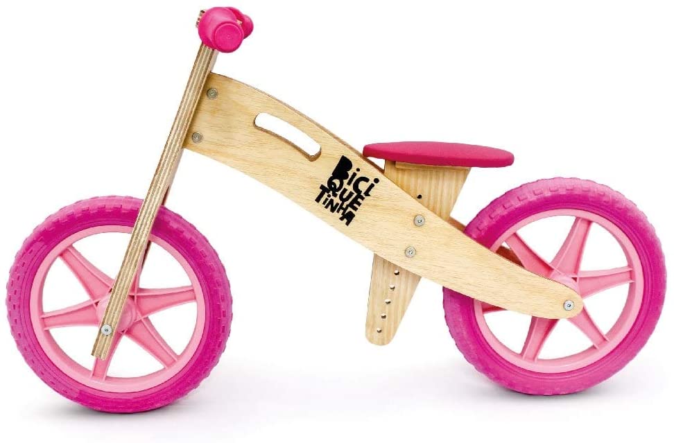 Bicicleta de Equilíbrio sem Pedal Lenho Rosa