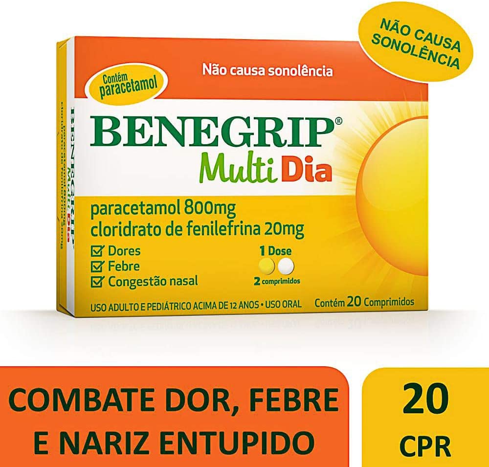 Benegrip Multi Dia com 20 Comprimidos