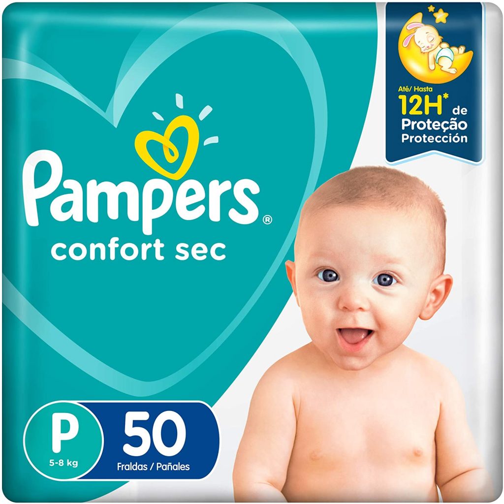 Fralda Pampers Confort Sec P 50 Unidades, Pampers